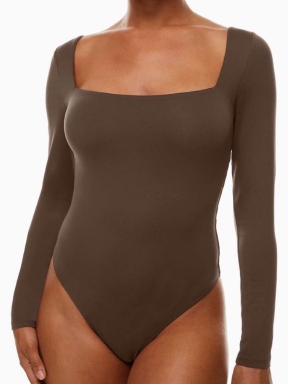 BABATON Original Contour Squareneck Bodysuit Mocha Brown XXS